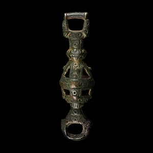 Viking Bronze Hunting Dog Leash Swivel with Bear-Head Terminals