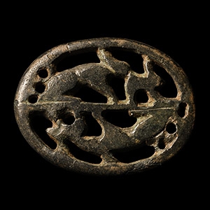 Roman Bronze Hare and Hound Brooch
