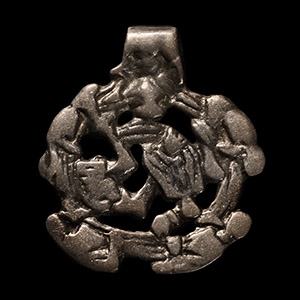 Scandinavian Viking Silver Gripping Beast Pendant