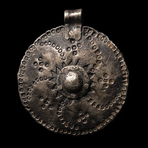 Viking Silver Sun Whorl Boss Pendant