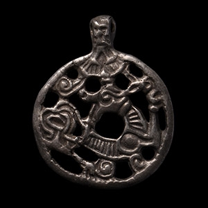 Viking Silver Openwork Dragon Pendant