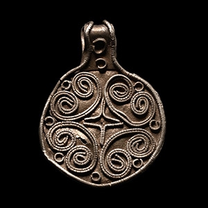 Viking Silver Filigree Pendant with Scrolled Cross