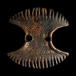 Viking Age Bronze Decorated Comb Pendant