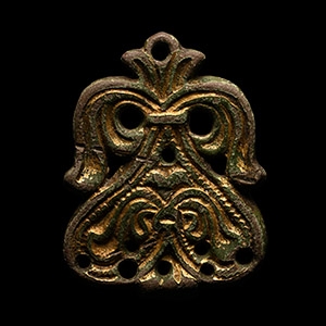 Viking Gilt Bronze Stirrup Mount with Stylised Dragons