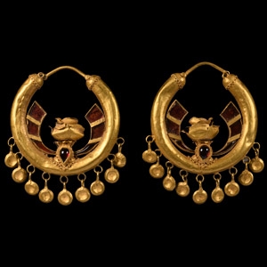 Western Asiatic Elaborate Gold Earring Pair