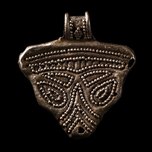 Viking Age Silver Filigree Wolfs Head Pendant