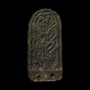 Anglo-Saxon Bronze Zoomorphic Bifacial Strap End