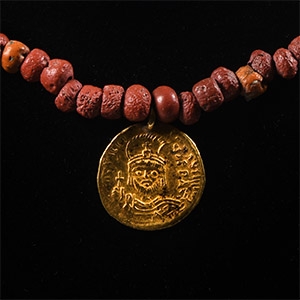 Byzantine Gold Coin Bead Necklace