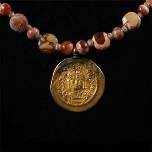 Byzantine Gold Coin Bead Necklace