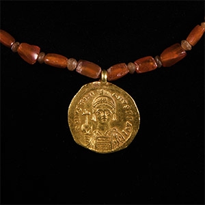 Byzantine Gold Coin Bead Necklace