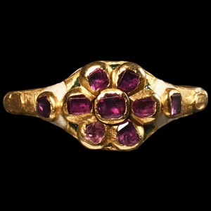 Renaissance Enamelled Gold Ring with Rubies