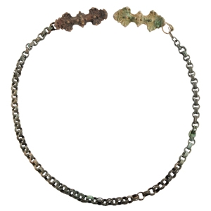 Viking Age Bronze Chained Equal-Arm Brooch Set
