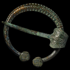 Viking Age Bronze Stamped Penannular Brooch