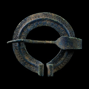 Large Viking Age Bronze Stamped Penannular Brooch