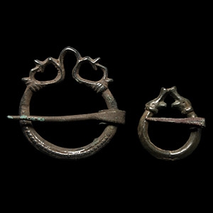 Large Viking Age Bronze Penannular Brooch Group