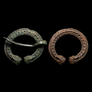 Large Viking Age Bronze Penannular Brooch Group
