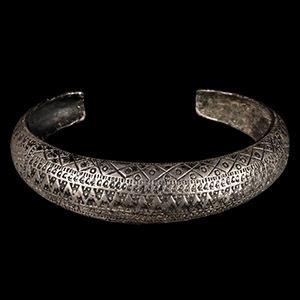 Viking Age Silver Stamp Decorated Bracelet