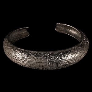 Viking Age Silver Stamp Decorated Bracelet