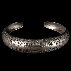 Viking Age Silver Stamp-Decorated Bracelet