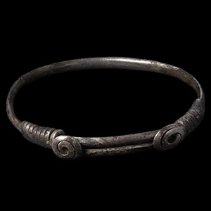Viking Age Silver Expandable Bracelet with Spirals