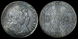 English Milled Coins - William and Mary - 1692/2 Quinto - Crown