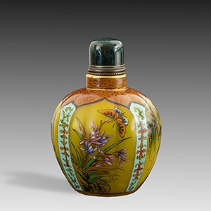 Chinese Glass Enamelled Four Scene Snuff Bottle