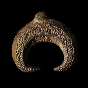 Viking Age Bronze Decorated Lunar Pendant