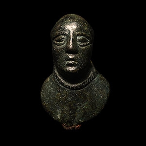 Iron Age Celtic Bronze Bust of a Bound Captive