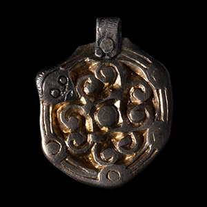 Viking Age Silver-Gilt Pendant with Face