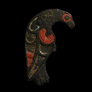 Anglo-Saxon Enamelled Bronze Bird Brooch