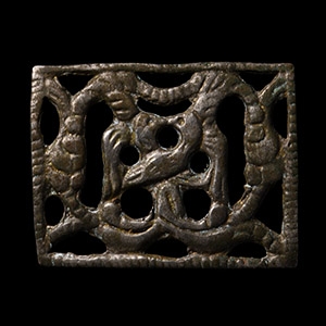 Viking Age Silver Interlaced Mount with Bird