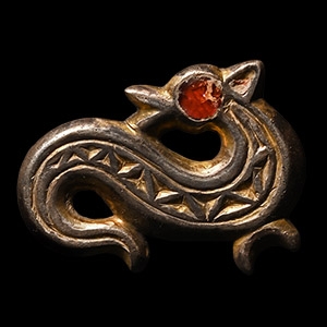 Frankish Silver-Gilt Hippocampus Brooch