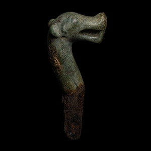 Viking Age Bronze Beast-Head Staff Terminal