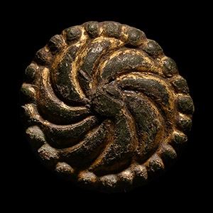 Viking Age Gilt Bronze Sun Whorl Mount