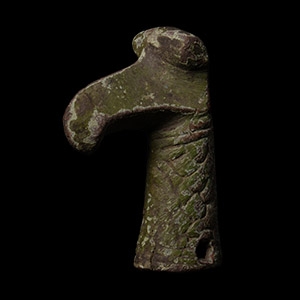 Viking Age Bronze Riding Crop Terminal with Eagles Head