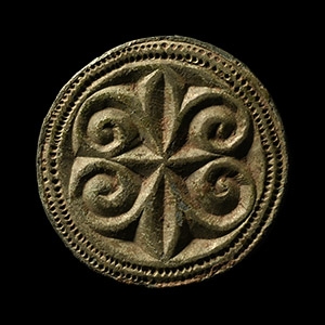 Viking Age Bronze Mount with Scrolls