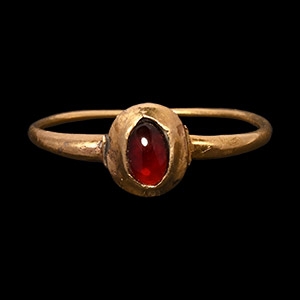 The Bossingham Medieval Gold Ring with Cabochon Garnet