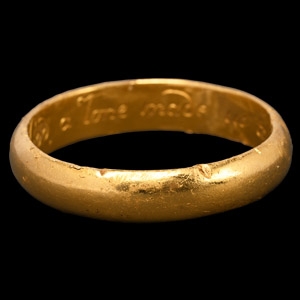 Large Post Medieval God a Lone Made us to One Gold Posy Ring