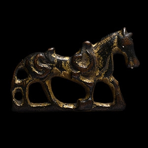 Medieval Gilt Bronze Horse Mount