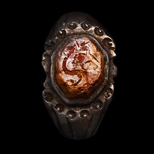 Roman Silver Ring with Gemstone