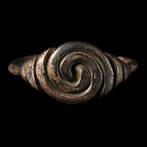 Saxon Silver Ring with Spiral Bezel