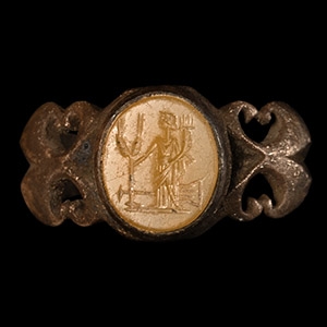 Roman Silver Ring with Gemstone