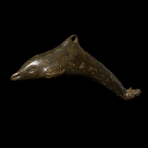 Roman Bronze Dolphin Pendant