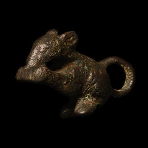 Roman Bronze Mouse Holding a Nut