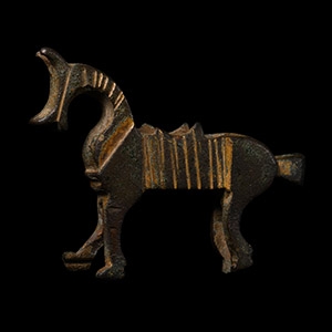 Western Asiatic Gilt Bronze Horse Padlock