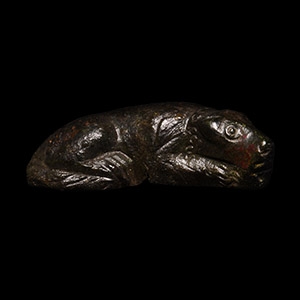 Roman Bronze Sleeping Dog Statuette