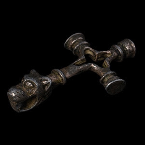 Viking Age Silver-Gilt Cross Pendant with Head of a Beast