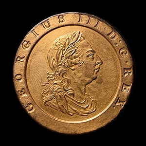 Georgian Gilt Bronze Cartwheel Twopence Patch Box