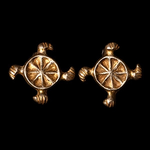 Merovingian Silver-Gilt Radiate Disc Brooch Pair