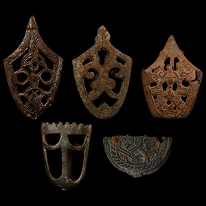 Viking Age Bronze Sword Scabbard Chape Collection